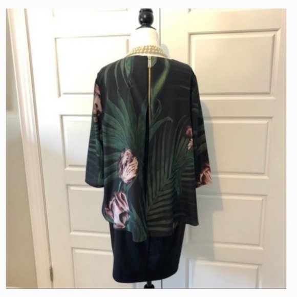 Ted Baker Palm Floral overhang tunic dress size 3 nwot - Picture 7 of 14